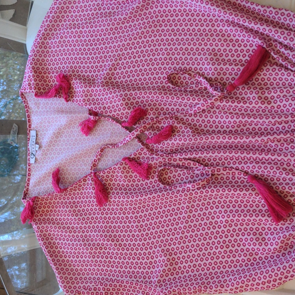 CEZELE  Pink Geometric Bohemian Summer Midi Dress Small - Picture 13 of 17